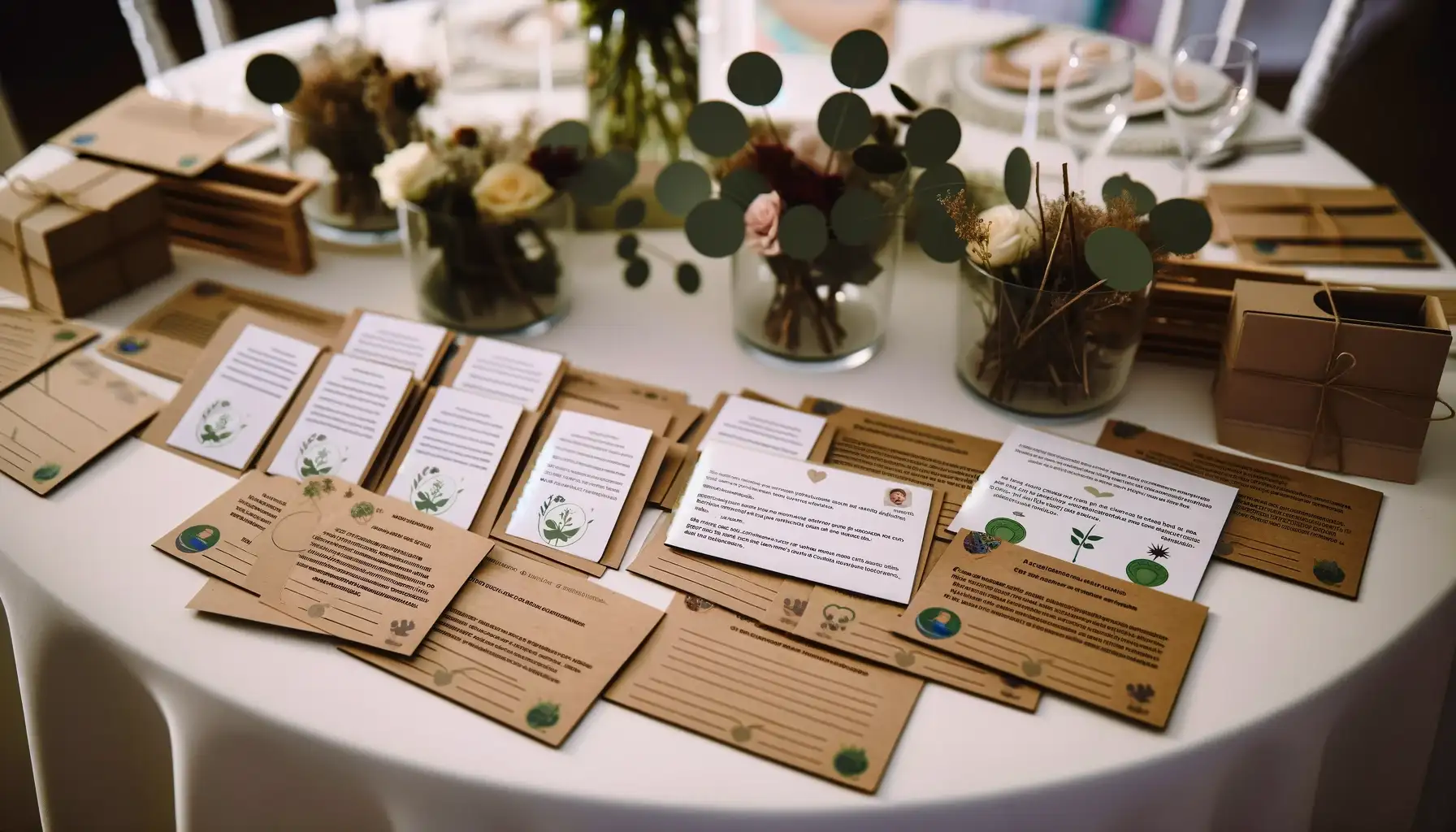 Mejor Una imagen horizontal que ilustre la idea de regalos solidarios en una boda con un enfoque en la sostenibilidad y el impacto social. La escena muestra